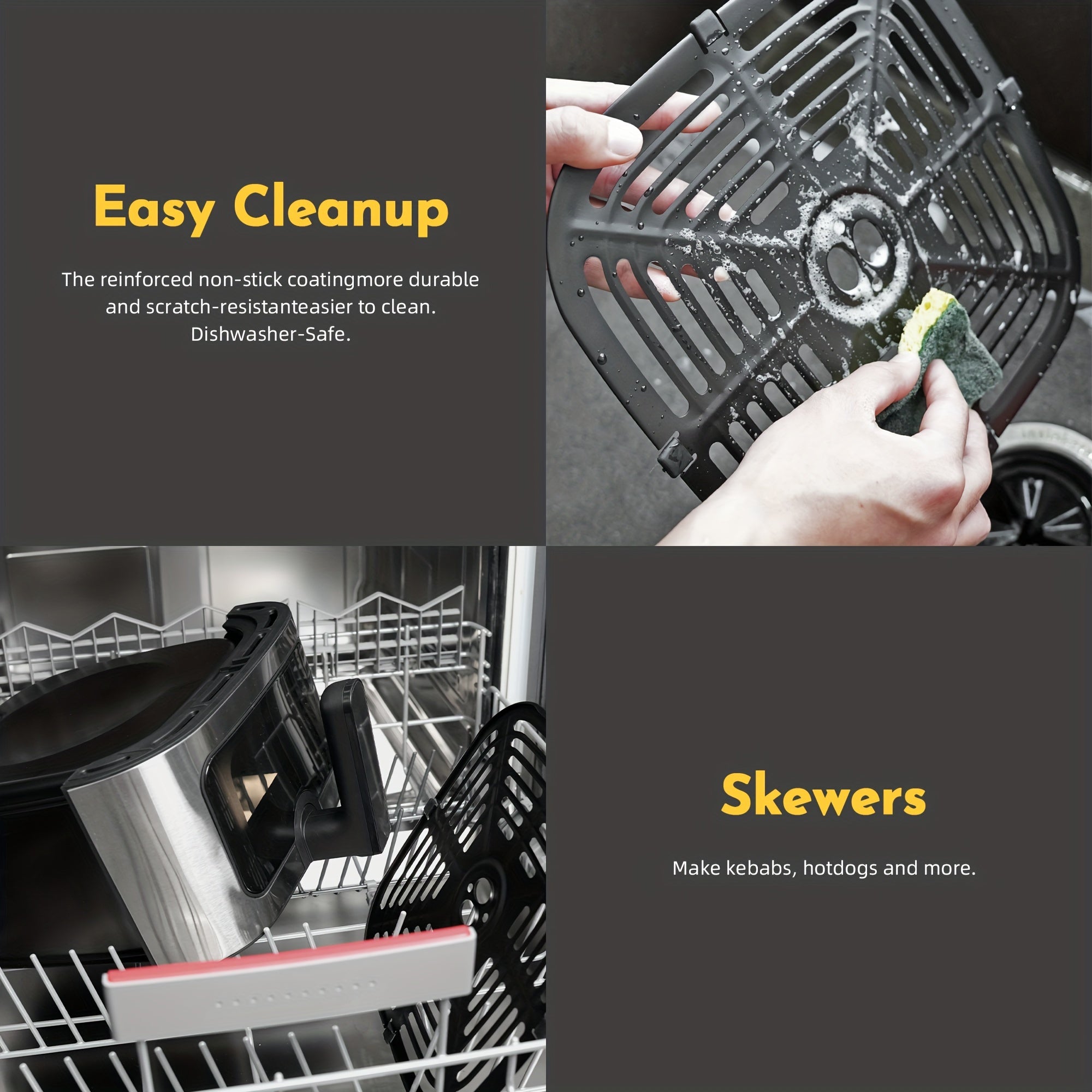 8.5QT\u002F3.6QT Air Fryer, Upgraded Large Capacity Suitable For 5-6 People, Smart Touch Screen For Easy Operation With 8 Preset Functions, Non-stick Coating For Easy Cleaning, Kitchen Accessories, Toaster Oven, Deep Fryer, Air Fryers, Kitchen