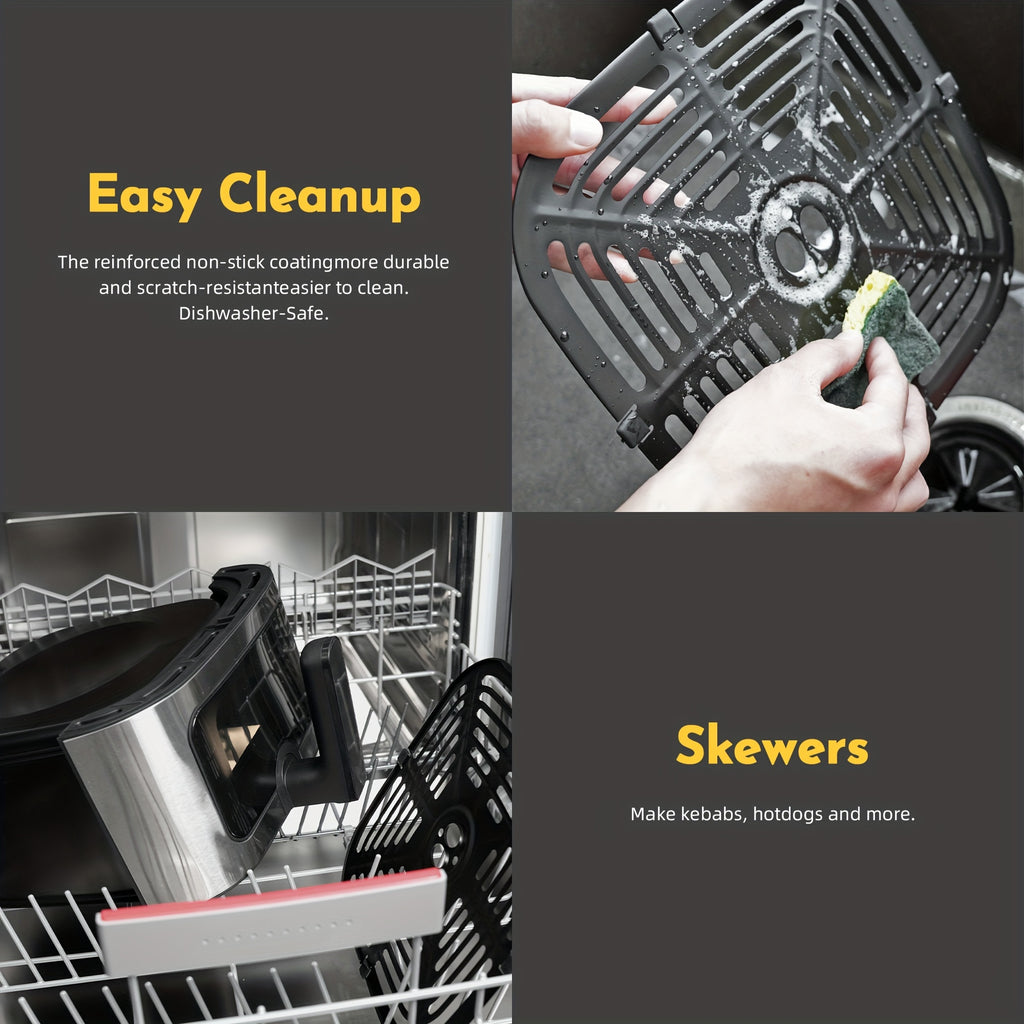 8.5QT Touch Air Fryer, Upgraded 8L 8-in-1 Basket Air Fryer, Digital Touchscreen Display With 8-Presets, Air Fry, Bake, Roast, Broil In Minutes (Black (Touchscreen Series)), Kitchen Accessories, Toaster Oven, Deep Fryer, And Closeout, Oven