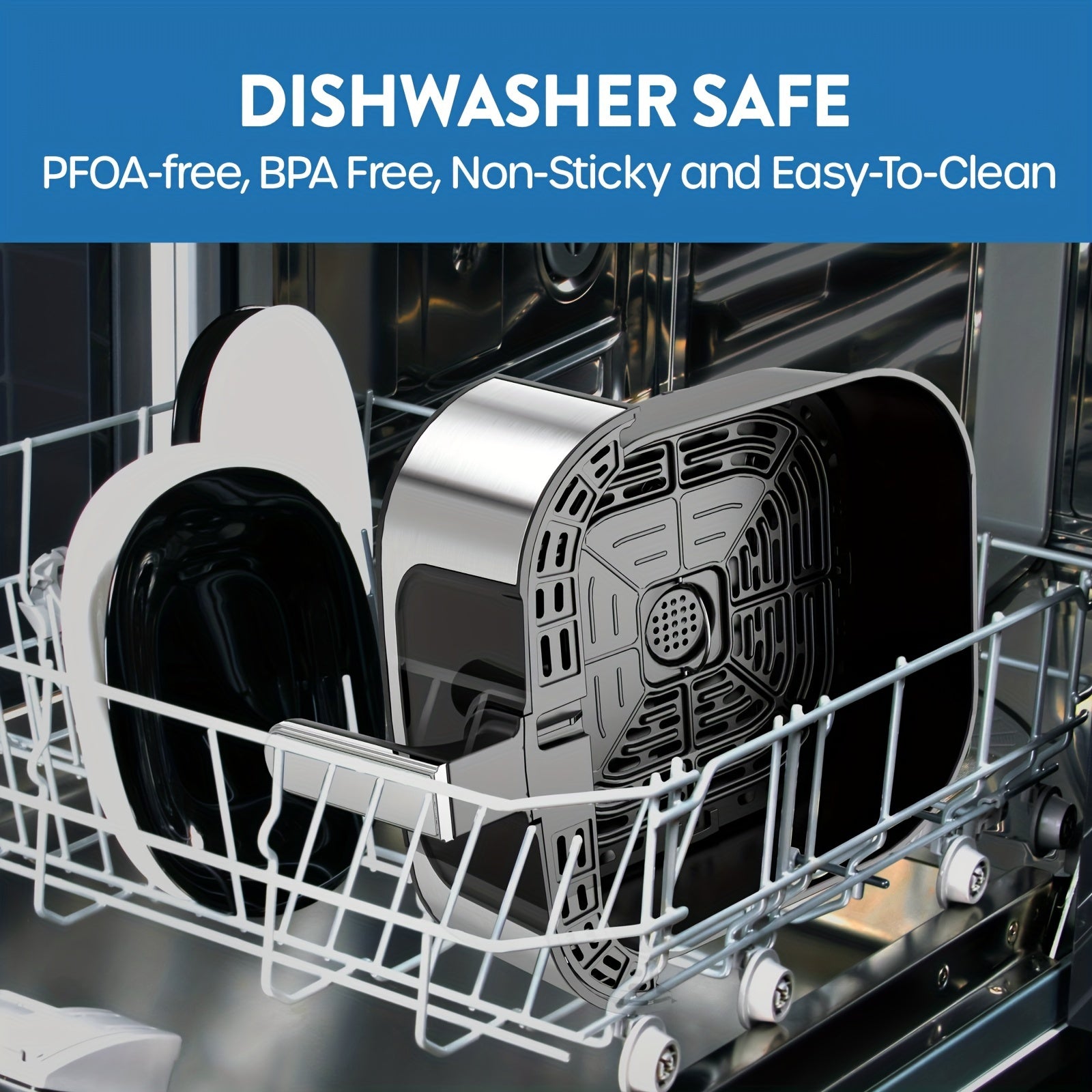 ECOWELL TXS5T2 6-Quart Stainless Steel Air Fryer for 3-5 People - Healthy Cooking with 8 Food Presets, Digital Touch Screen, BPA-Free, Nonstick, Dishwasher-Safe, 1700W, Sleek Black Design, Versatile Air Fryer|Digital Display Fryer|Safe Cooking Material