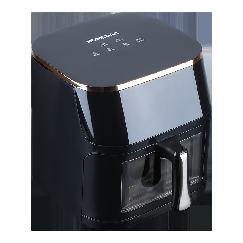 Family-Sized Large Capacity Air Fryer Oven - Basket, Black, with Optional Grill Attachment - Compact Kitchen Appliance for Home & Restaurants - Easy-Clean Stainless Steel Fry Basket - Healthy Low-Oil Cooking (80% Less Oil) - Perfect for Parties