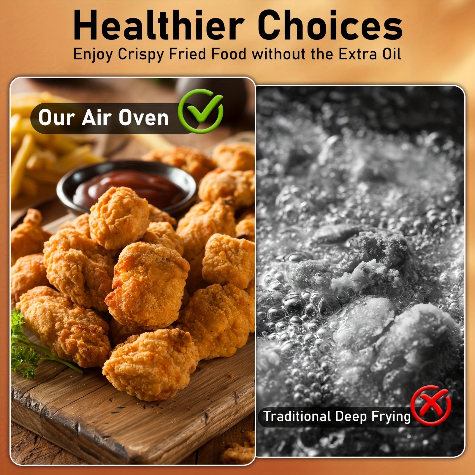 Bluebow 12QT Air Fryer Convection Oven with 12-in-1 Multi Function, Visible Window, Touchscreen, Healthy Choice, Oil-Free, Non-Stick Basket, Easy to Clean, One-Touch Operation, Baking, Heating, Air-drying, Fast Food