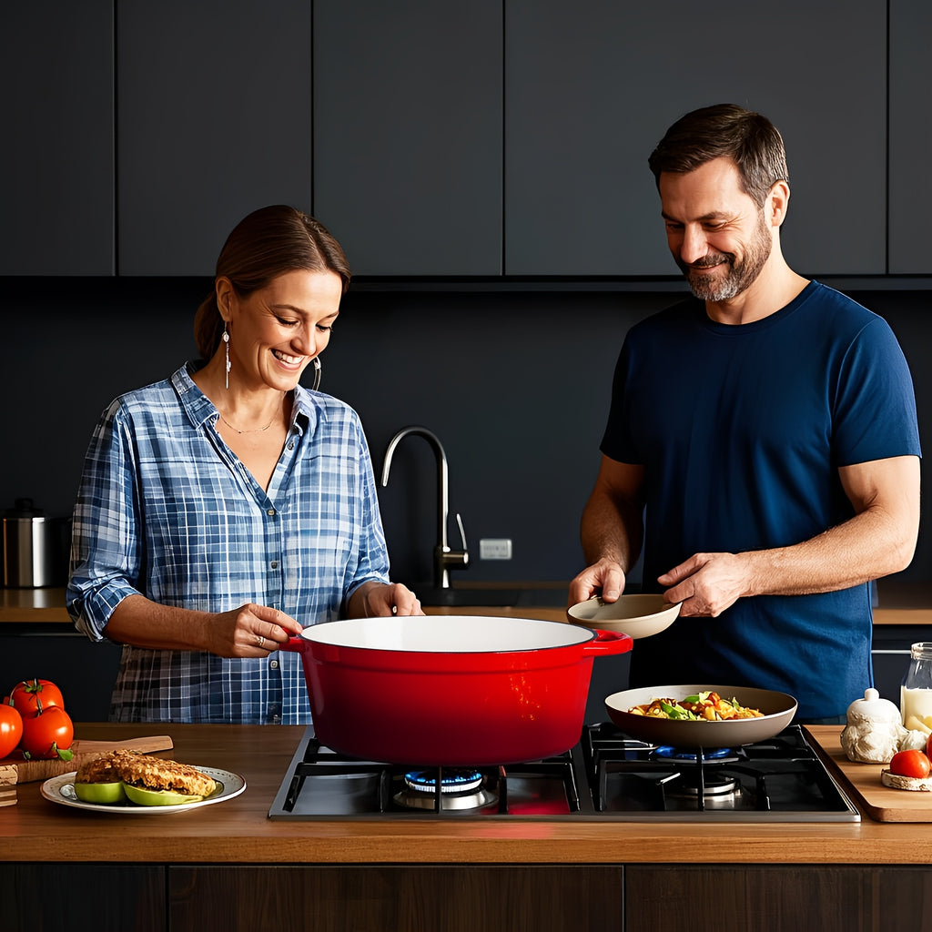 4.5\u002F6.5QT Cast Iron Dutch Oven Pot With Lid And Oven Mitt, Enameled Cast Iron Dutch Oven With Dual Handles, High-capacity Oval Cast Iron Enamel Pot For Cooking, Bread Baking And Other Cooking Methods Suitable For Family Kitchen Dining