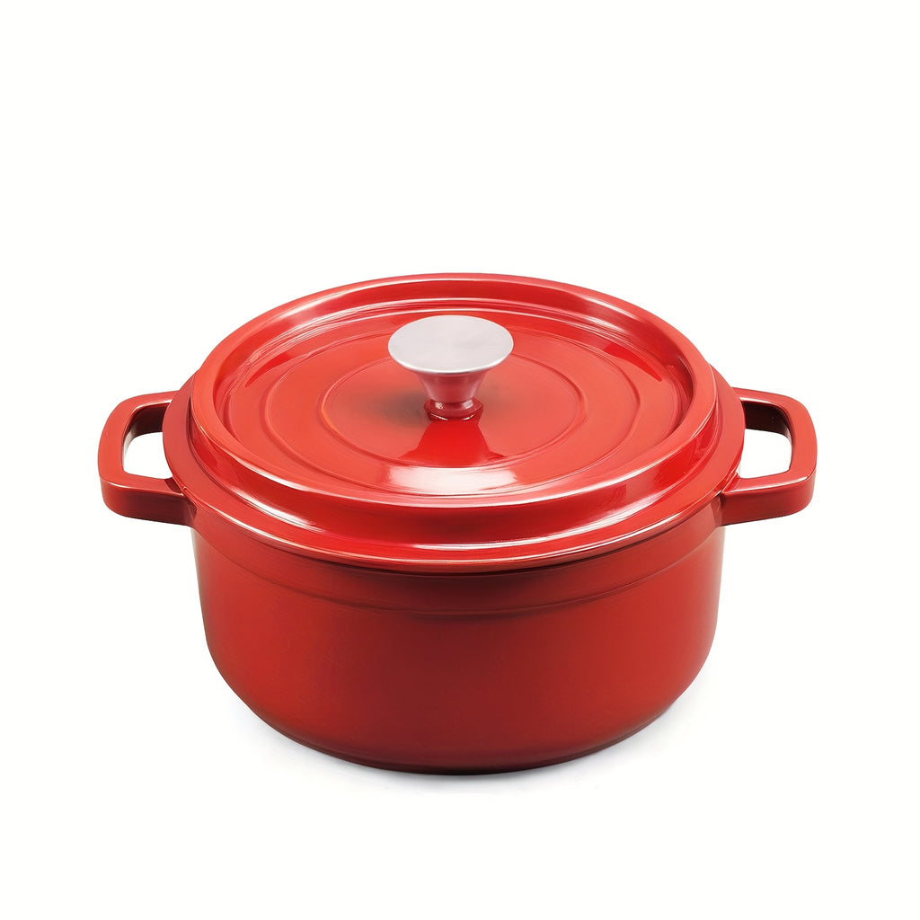 9.5-Inch Enameled Dutch Oven Pot With Lid, Cast Iron Pot For Baking Bread, Non-stick, Oven Safe