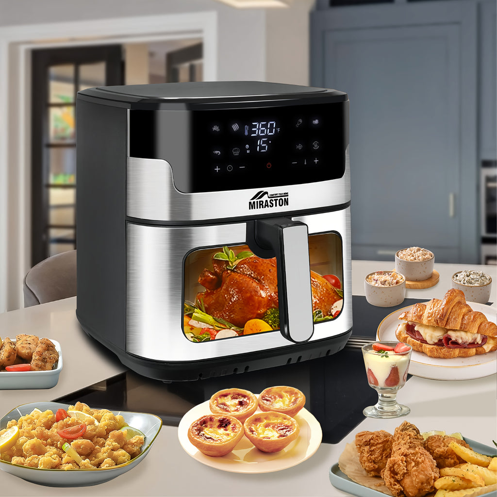 8.5QT Touch Air Fryer, Upgraded 8L 8-in-1 Basket Air Fryer, Digital Touchscreen Display With 8-Presets, Air Fry, Bake, Roast, Broil In Minutes (Black (Touchscreen Series)), Kitchen Accessories, Toaster Oven, Deep Fryer, And Closeout, Oven
