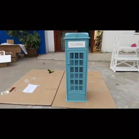 Telephone Booth Bookshelf 5-Tier Wood Cd Storage Cabinet, Floor Standing Bookcase With Acrylic Door, Storage Cabinet Cube Organizer Display Cabinet, 44.5\