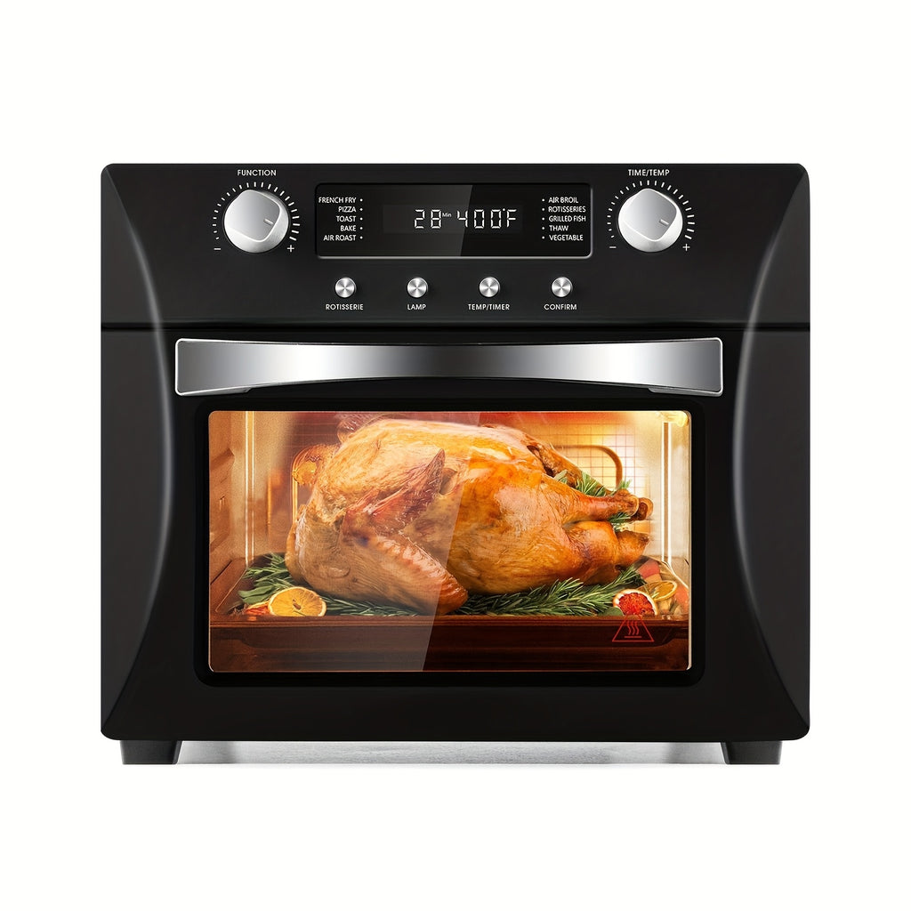 24QT Air Fryer Oven, One Click Selection Of 10-in-1 Function, Equipped with Rotisserie Setting, Free Control Of Time And Temperature.