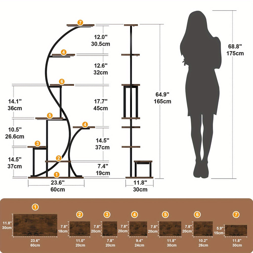 8 Tier Magazine Holders With Light, 65\