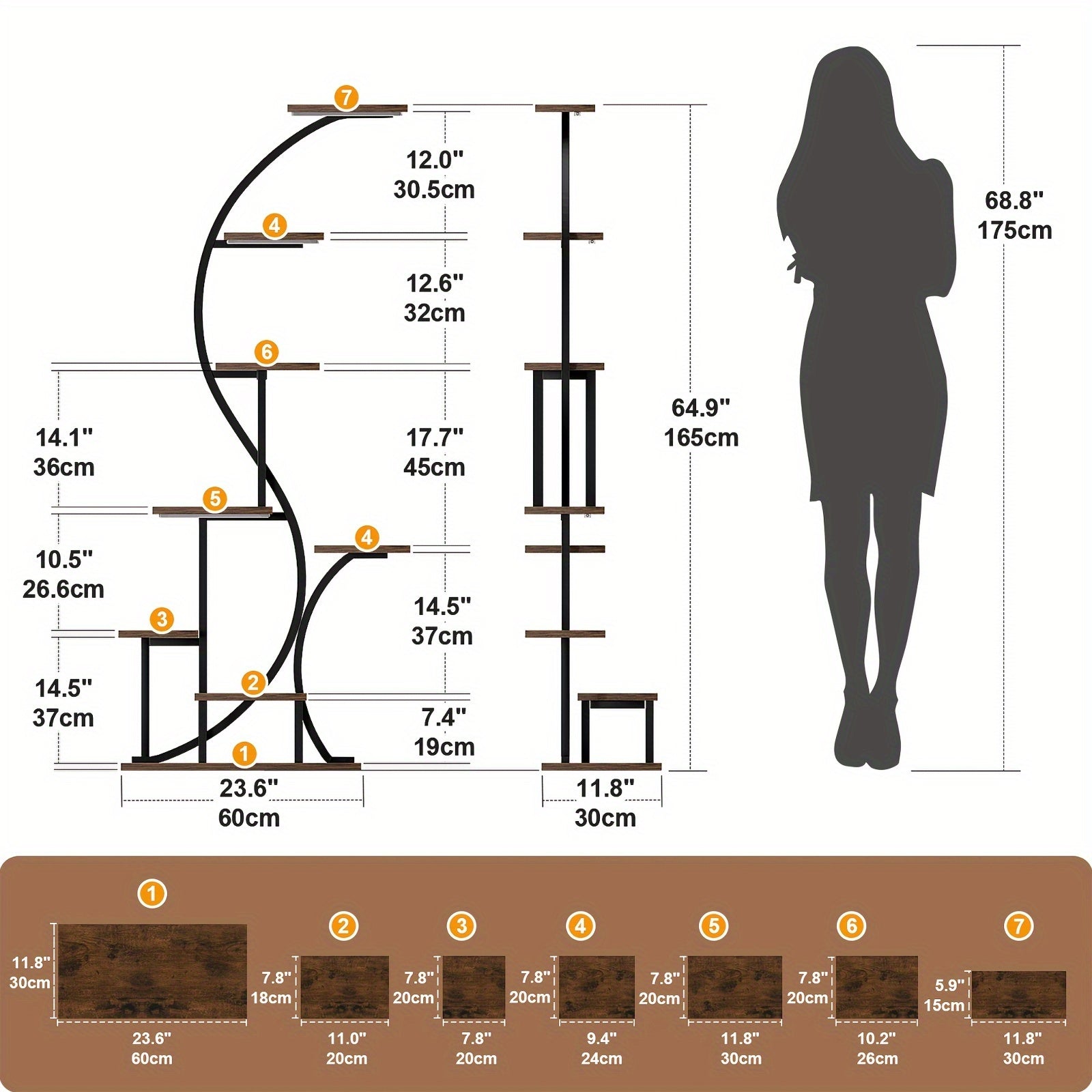 8 Tier Magazine Holders With Light, 65\