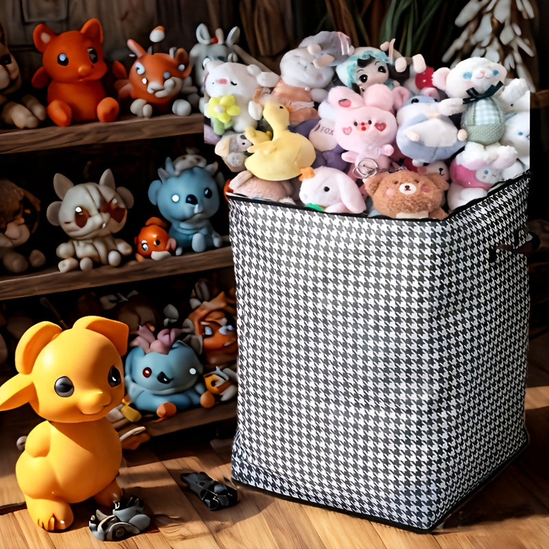 1\u002F3pcs Pieces Oversized 47.55 Gallons Thousandbird Plaid Pattern Thickened Storage Container Large Capacity Clothes Sture-Proof Bag with Handle Double Zipper Storage Bag, Household Bedroom, Travel Storage Basket Ideal Storage Bag