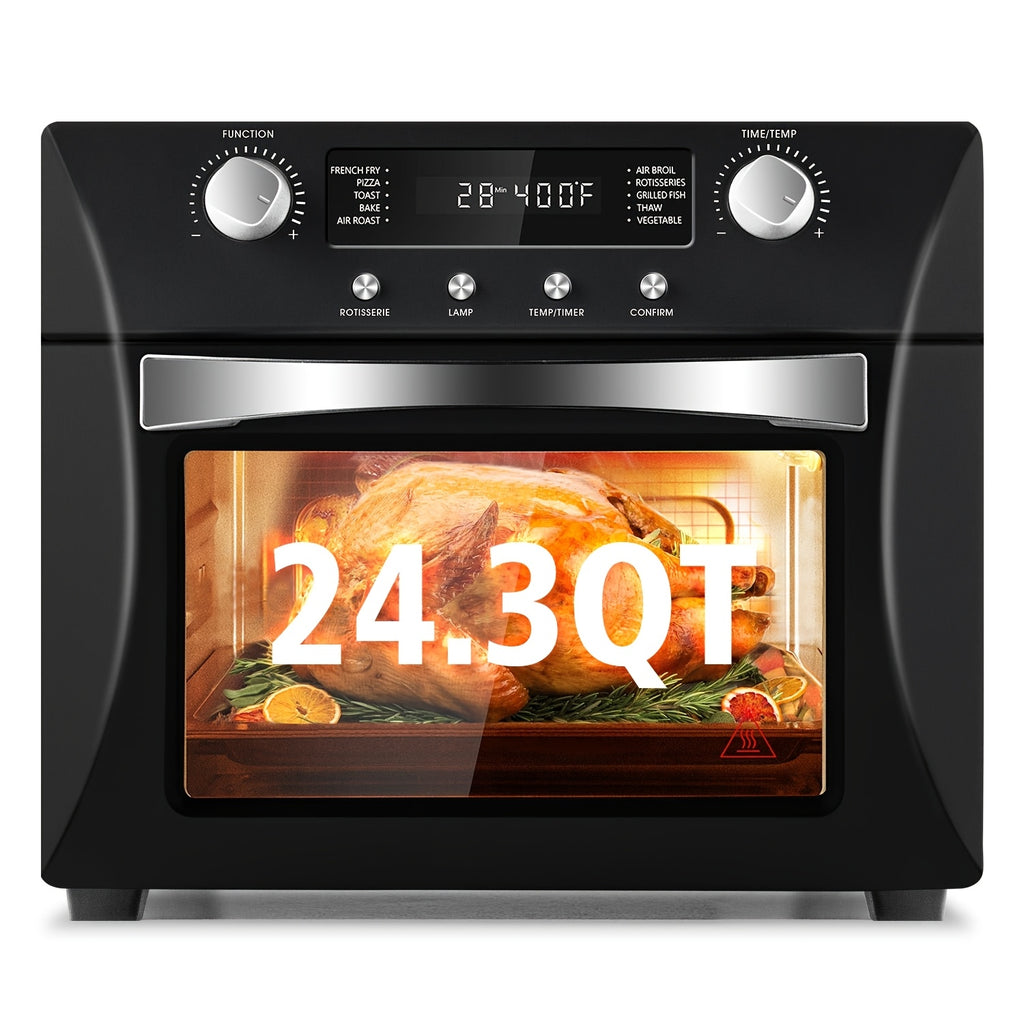 24QT Air Fryer Oven, One Click Selection Of 10-in-1 Function, Equipped with Rotisserie Setting, Free Control Of Time And Temperature.