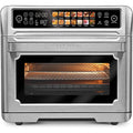 Air Fryer Toaster Oven, 6.6gal Countertop Convection Oven with Color LCD Display and Screen, 14 - in - 1 Functions, Stainless Steel Oven with Preset and Timer, Silvery Metallic,  Quick Meals, Compact Design, Nonstick Coating, Easy To Clean, Busy