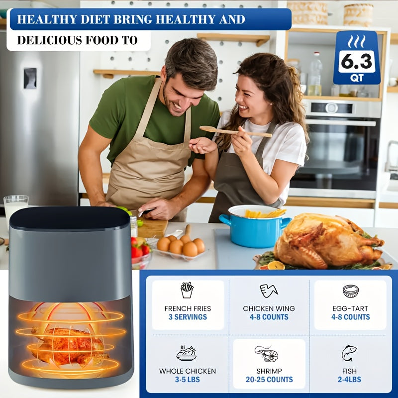 6.34QT Air Fryer Toaster Oven & Deep Fryer-12-in-1 Kitchen Appliance W\u002F 360° View Window | Dishwasher Safe Non-Toxic Basket for Roasting, Baking, Steaming | Air Fryers & Kitchen Accessories Closeout