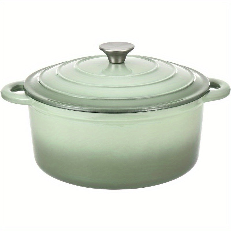 5.5 Quart Enameled Cast Iron Dutch Oven Pot with Lid - Heavy-Duty Sage Green\u002FBlack Enamel Cookware, Oven & Induction, PFOA\u002FPTFE-Free, -Resistant - Braising, Roasting,, Stovetop\u002F\u002F Cooker Compatible