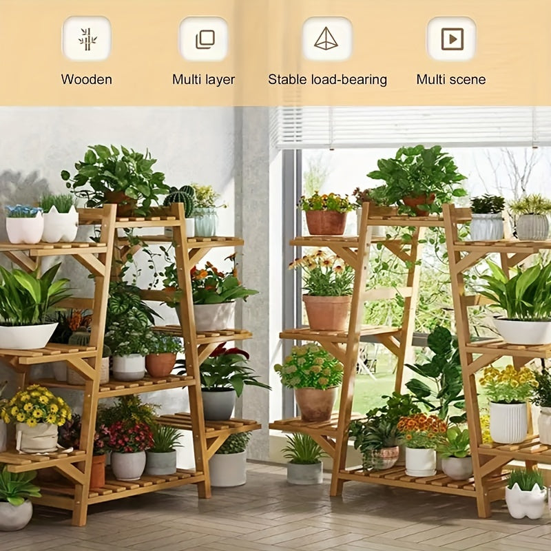 1pc Balcony Flower Rack Storage Rack Indoor Succulent Climbing Flower Rack Plant Planter Rack Modern Living Room Floor Stand Multi-Layer Storage Rack