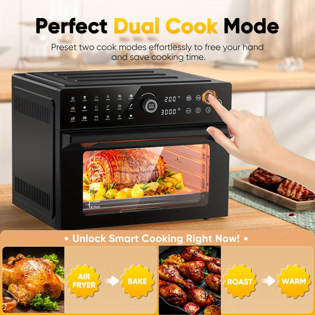 32QTOversized French Door Air Fryer Toaster Oven Combination, Featuring 20 Cooking Functions And Digital Control, Compatible with 13\
