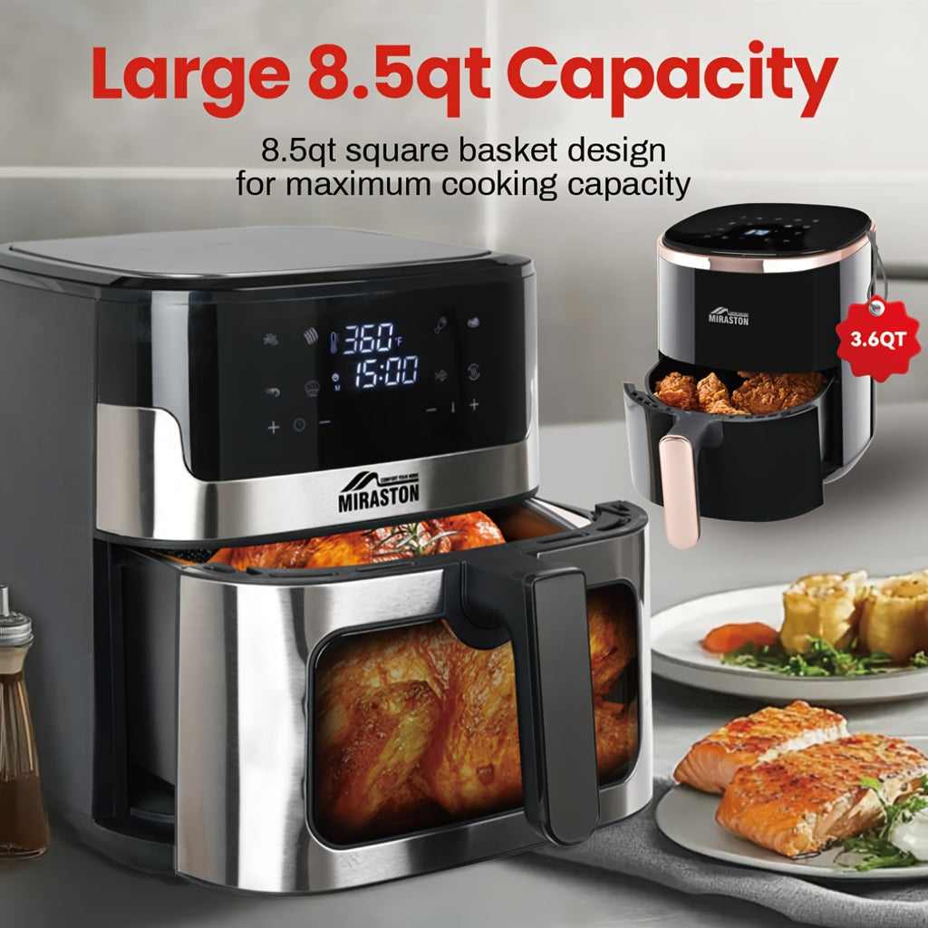 8.5QT\u002F3.6QT Air Fryer, Upgraded Large Capacity Suitable For 5-6 People, Smart Touch Screen For Easy Operation With 8 Preset Functions, Non-stick Coating For Easy Cleaning, Kitchen Accessories, Toaster Oven, Deep Fryer, Air Fryers, Kitchen