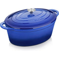 7.5 QT Enameled Cast Iron Dutch Oven Pot with Lid - Heavy-Duty Oval Cookware, Nonstick Enamel Coated Interior & Exterior, Dual Sturdy Handles, Oven Safe for Baking, Stovetop & Oven Use, Even Heat Distribution, Scratch-Resistant - Ideal for Family Me