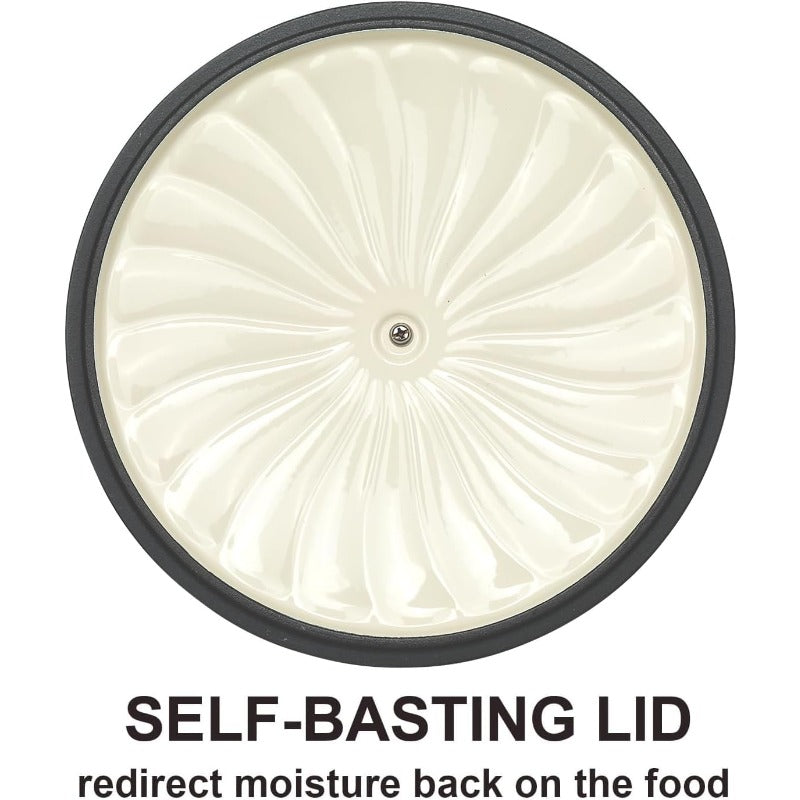 Enameled Cast Iron Braiser 3.8 Quart Enamel Dutch Oven with Handles Cast Iron Braiser Pan with Lid Enameled Cookware White