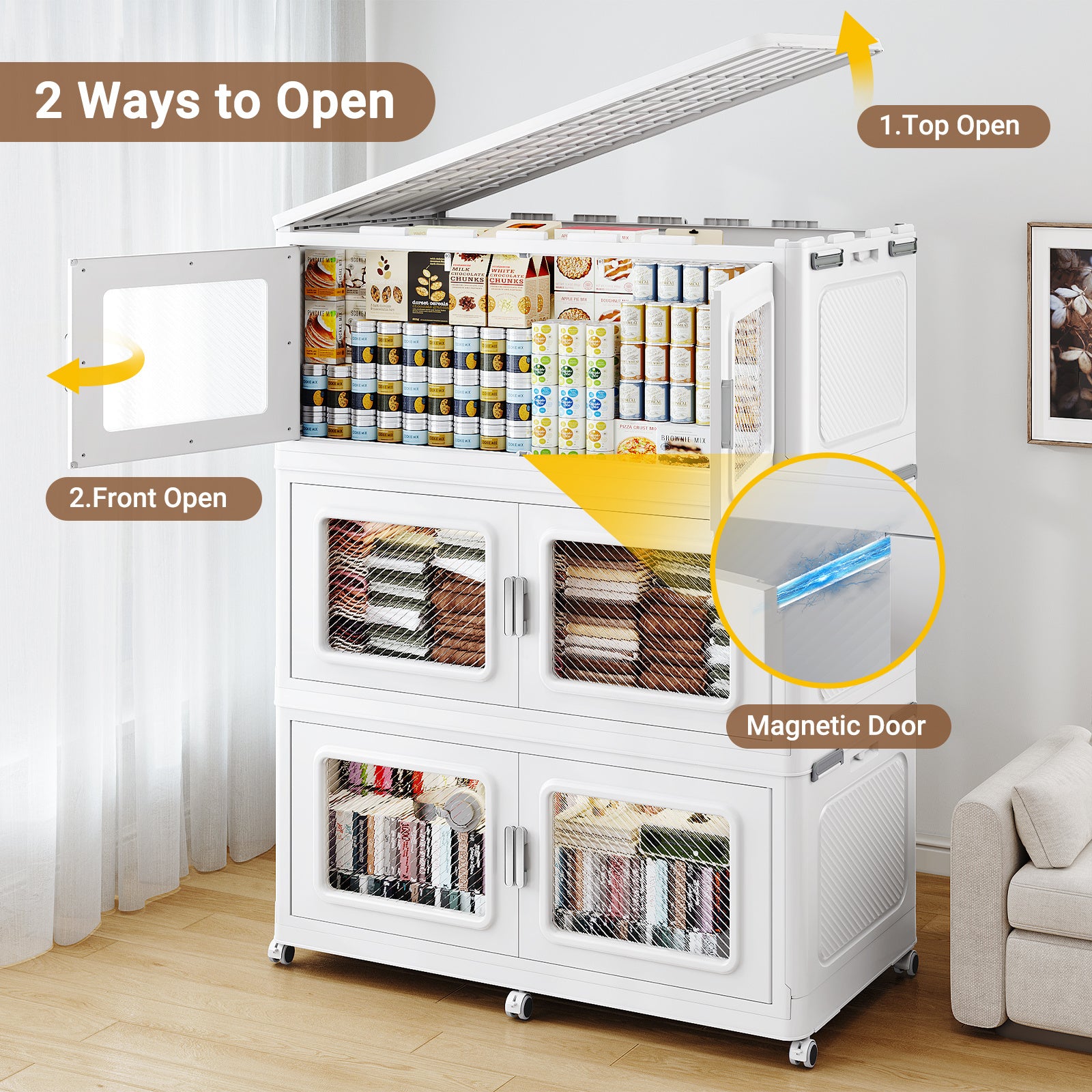 BROVIEW 75gal Stackable Storage Bins with Lid, 300QT Extra Large Capacity Plastic Storage Boxes for Clothes,Tools - Ideal for Home, Bedroom, Garage and Closet Organization