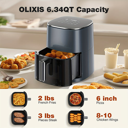 12-in-1 Air Fryer Oven - Time and Temperature Control, 6 Quart Capacity, Non-Stick Dishwasher Safe Basket with Digital Controls and 12 Cooking Presets - For Busy Families & Foodies - Perfect for Healthy Cooking & Easy Meal Prep